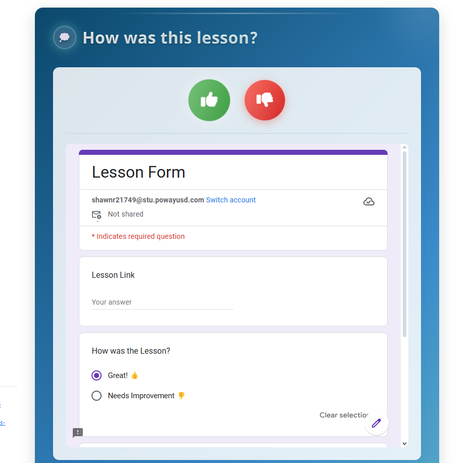 Feedback Feature